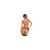 Ensemble 3 pièces violet comprenant Soutien gorge, porte jarretelles et string 